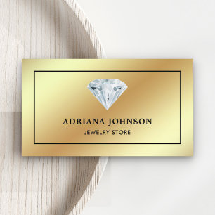 Cartão De Visita Jeweler da Loja de Jewelry Diamond Solitaire