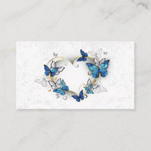 Cartão De Visita Jewelry Heart with Butterflies Morpho