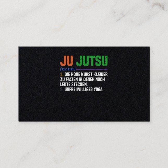 Cartão De Visita Jiu Jitsu - Treinamento em Artes Marciais Brasilei (Frente)