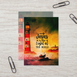 Cartão De Visita João 8 Jesus é a Luz do Farol Mundial