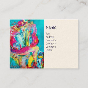 Cartão De Visita JOGADOR DE ACCORDION NA NOITE, branco