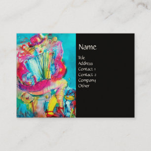 Cartão De Visita JOGADOR DE ACCORDION NA NOITE, preto