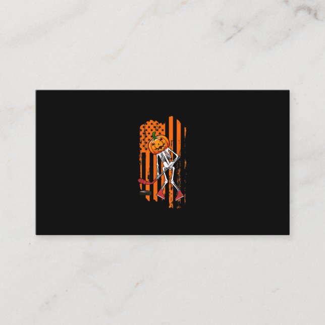 Cartão De Visita Jogador de Hóquei Engraçado Fan Gift Skeleton Hall (Frente)