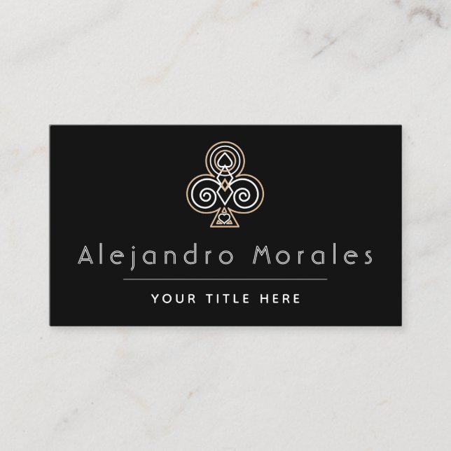 Cartão De Visita Jogador de pôquer noturno do Casino do Ornamental  (Frente)