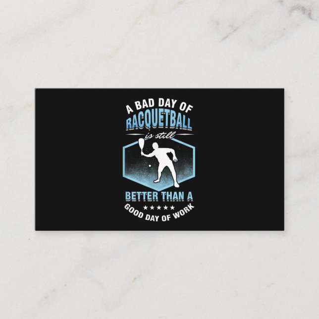 Cartão De Visita Jogador De Tênis De Esquadrão Um Dia Mau De Racque (Frente)
