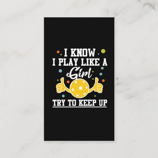 Cartão De Visita Jogadora de Pickleball Jogadora Esportiva Humor (Frente)