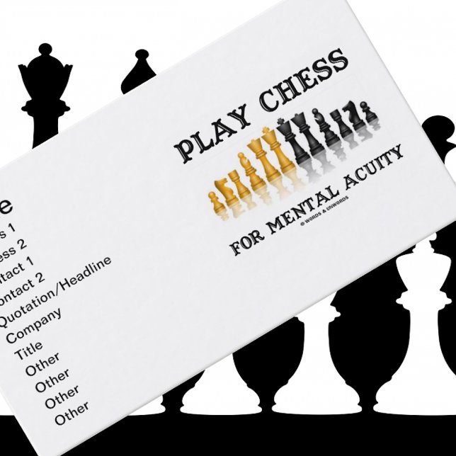 Cartão De Visita Jogar Xadrez Para Acuidade Mental (Xadrez Refletiv (Business card for any chess player or chess teacher featuring sound chess advice.)