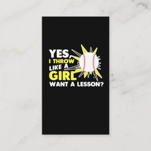 Cartão De Visita Jogue Como Uma Garota Jogadora De Beisebol, Um Jog
