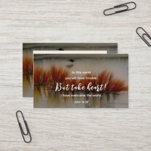 Cartão De Visita John 16:33 Eu tenho a Bíblia Verse Christian