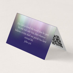 Cartão De Visita John 3:16 Código QR Moderno Personalizado Igreja C