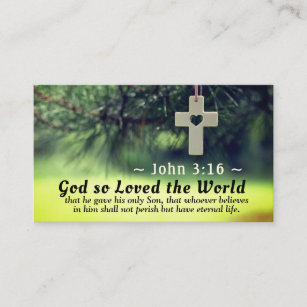 Cartão De Visita John 3:16 Deus adorou o mundo que deu ao seu filho
