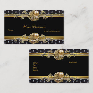 Cartão De Visita Joia 2 Elegante e Clássica Preta com Studs de Prat