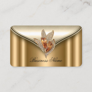 Cartão De Visita Joia Elite Elegante Bronze Marrom Dourado