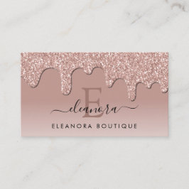 Cartão De Visita Joia Monograma com Pingentes de Brilho em Rosa Dou