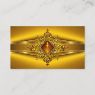 Cartão De Visita Jóia Realeza Elegante Dourada Rica Ornamentada