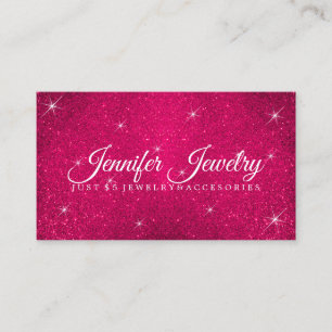 Cartão De Visita Joia Rosa Glitter