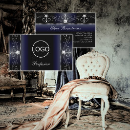 Cartão De Visita Joias brancas brancas e pretas, nobres e pretas, p