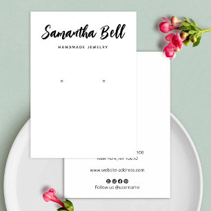 Cartão De Visita Joias Brancas com Leitura de Leitura Branca com Sc