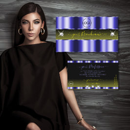 Cartão De Visita Joias brilhantes amarelas azuis piscando com logot