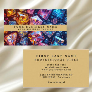 Cartão De Visita Joias Elegantes Douradas Modernas