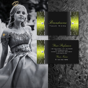 Cartão De Visita Joias na moda Black Yellow Squiggels Ornamentais