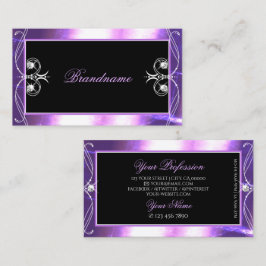 Cartão De Visita Joias rebeldes pretas roxas, Ornamentado Luxuy, ra