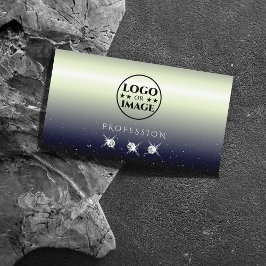 Cartão De Visita Joias Sparkle Gradientes Pretas Silver Azul Adicio