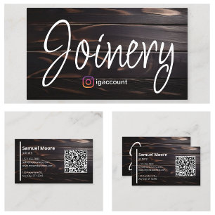 Cartão De Visita Joinery Visita Designs Modelos Ebony Wood