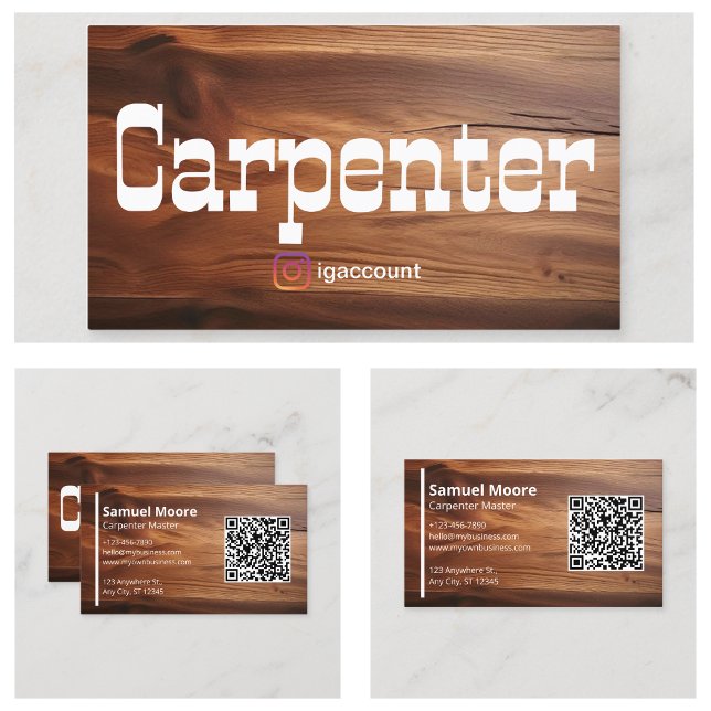 Cartão De Visita Joinery Woodworker Carpinteiros Handymen (Joinery Woodworkers Carpenters Handymen Business Card
)