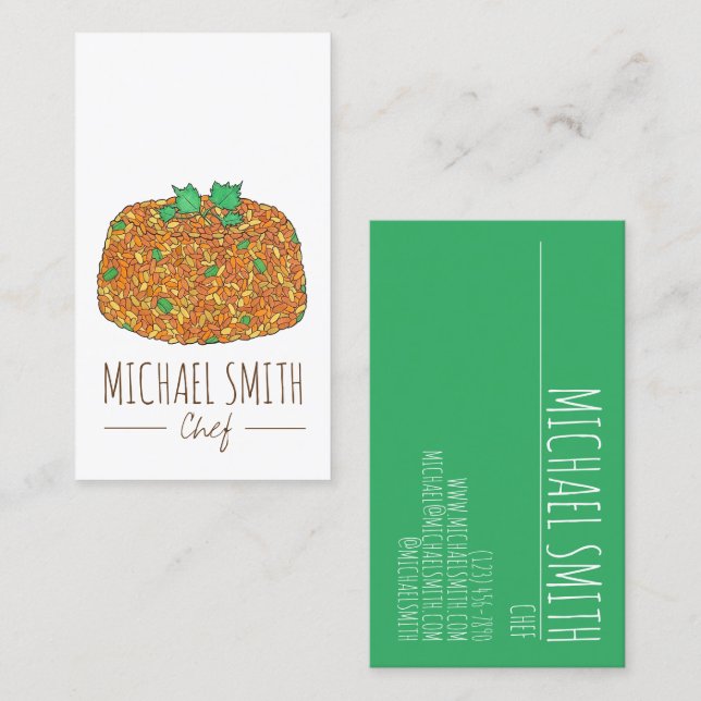 Cartão De Visita Jollof Rice Nigerian Ghanaian West African Comida (Frente/Verso)