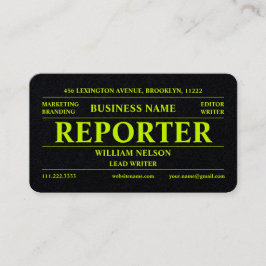 Cartão De Visita Jornalista Repórter