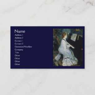 Cartão De Visita Jovem mulher no Piano por Renoir