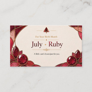 Cartão De Visita July Ruby Birthstone Shop Card