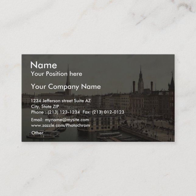 Cartão De Visita Jungfernsteig do Norte, Hamburgo, Alemanha cla (Frente)