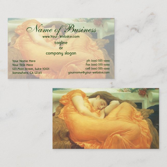 Cartão De Visita Junho em Chamas de Lord Frederic Leighton (Frente/Verso)