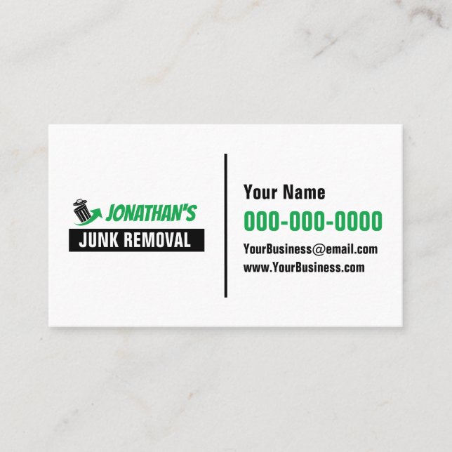Cartão De Visita Junk Removal Business Cards (Frente)