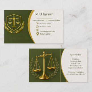 Cartão de Visita Jurídico Personalizável  