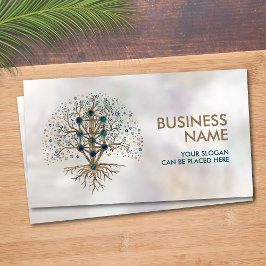 Cartão De Visita Kabbalah A Árvore da Vida Marble e Dourado