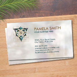 Cartão De Visita Kabbalah A Árvore da Vida Marble e Dourado