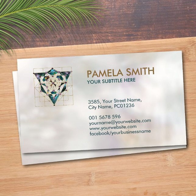 Cartão De Visita Kabbalah A Árvore da Vida Marble e Dourado (Criador carregado)