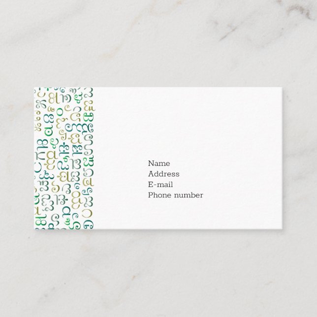 Cartão De Visita Kannada (Frente)