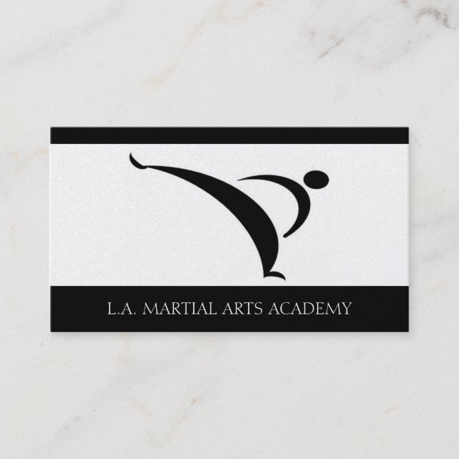 Cartão De Visita Karaté Taekwondo Kung Fu da academia das artes (Frente)