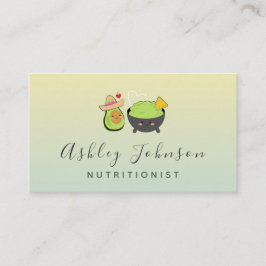 Cartão De Visita Kawaii Avocado & Guacamole Nutricionista Comida
