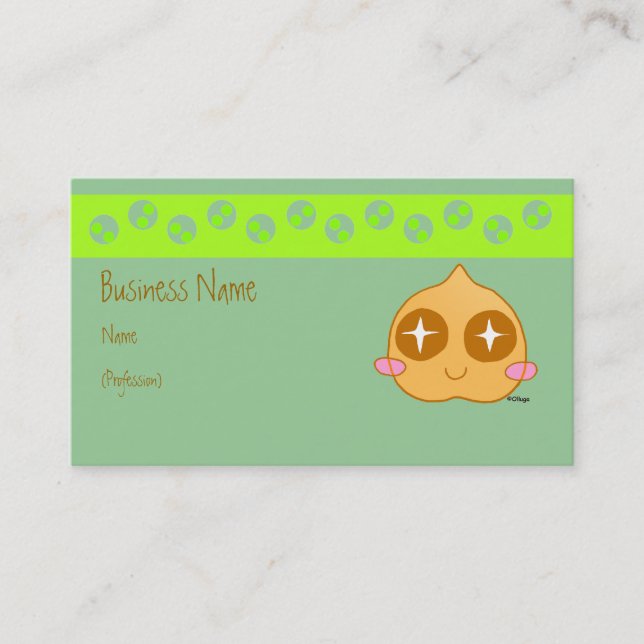 Cartão De Visita Kawaii do grão-de-bico (Frente)