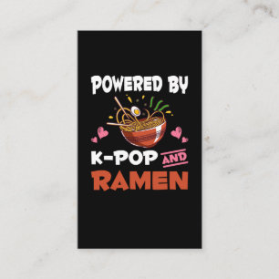 Cartão De Visita Kawaii Noodles Kpop, viciado por K-pop e Ramen