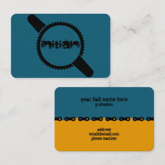 Cartão De Visita Keep Turning That Crank Blue Orange