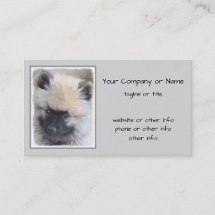 Cartão De Visita Keeshond Puppy Painting - Arte de Cachorro Origina