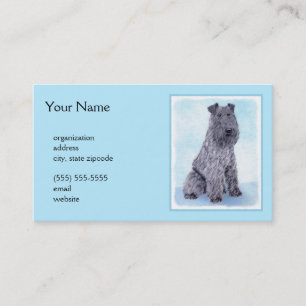 Cartão De Visita Kerry Blue Terrier pintando uma pintura cãozinha