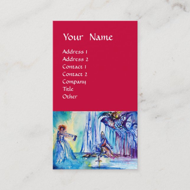 CARTÃO DE VISITA KING ARTHUR, SENHORA DO LAGO E VERMELHO EXCALITA (Frente)