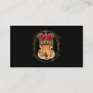 Cartão De Visita King Squirrel Vestindo CrownQueen Squirrel Animal